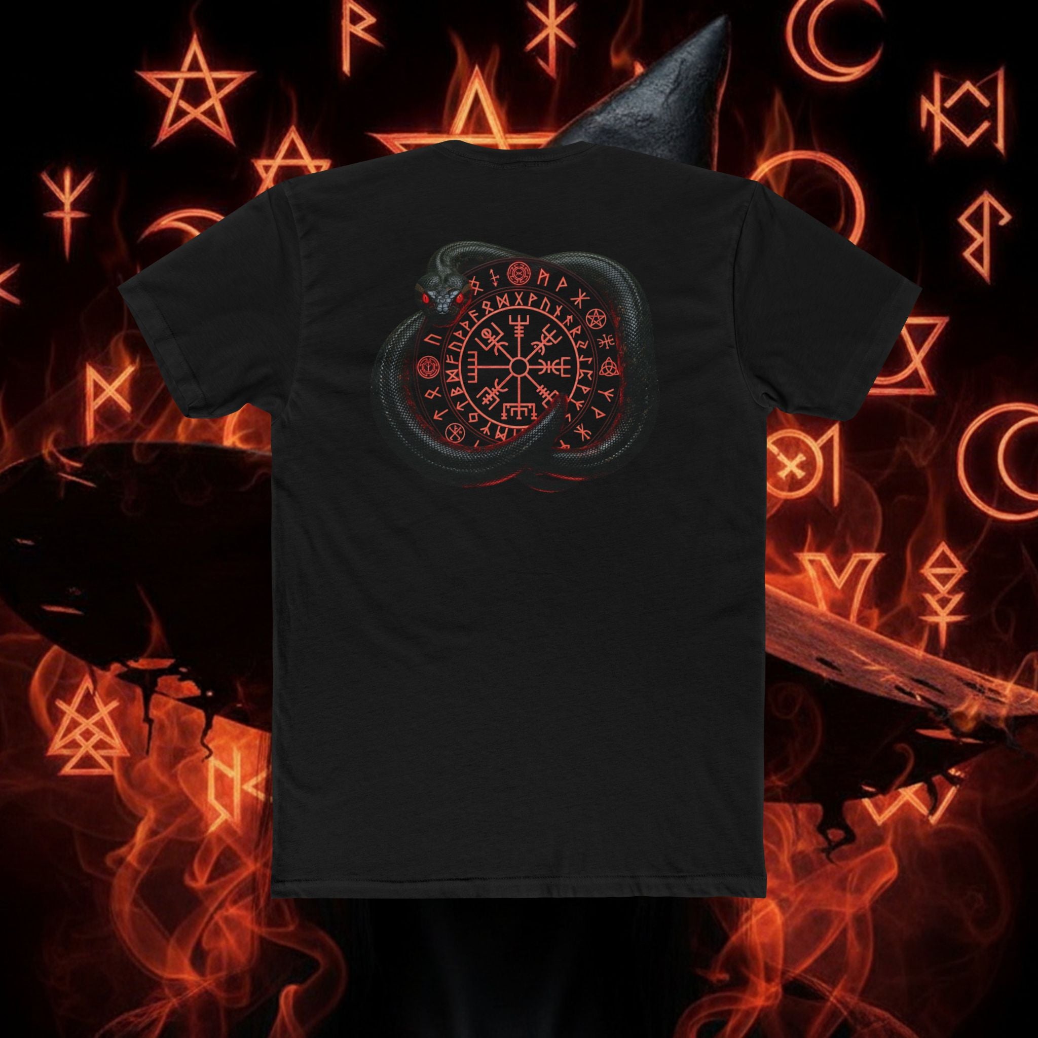 Viking Vegvisir Compass Tee — Norse Rune Protection T‑Shirt style 65 By THE WICCANS.COM