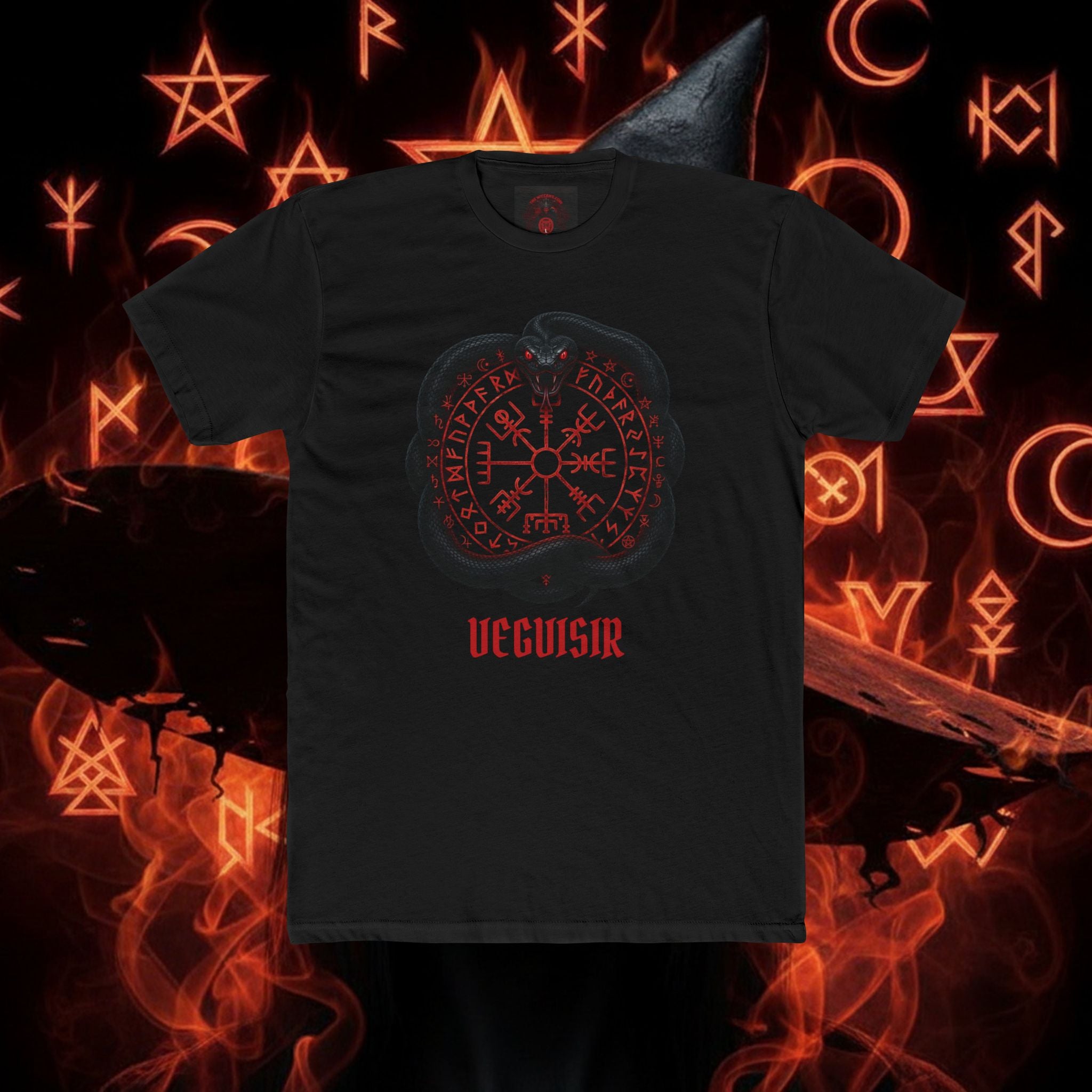 Valknut Vegvisir Tee — Norse Compass Rune T-Shirt style 73 By THE WICCANS.COM