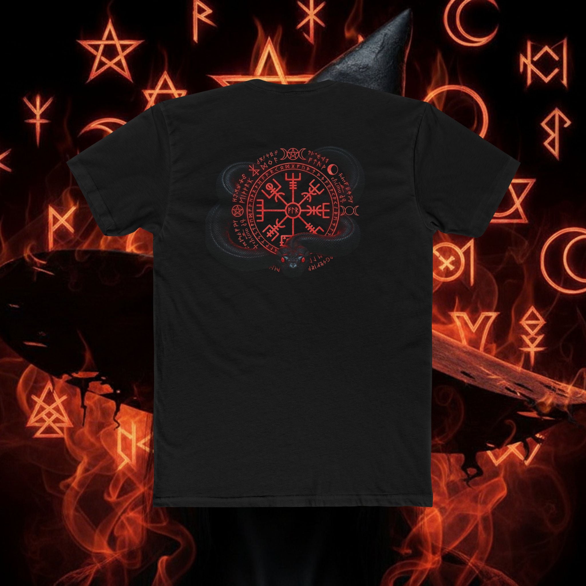 Viking Vegvisir Rune Tee — Norse Compass Symbol T-Shirt style 96 By THE WICCANS.COM