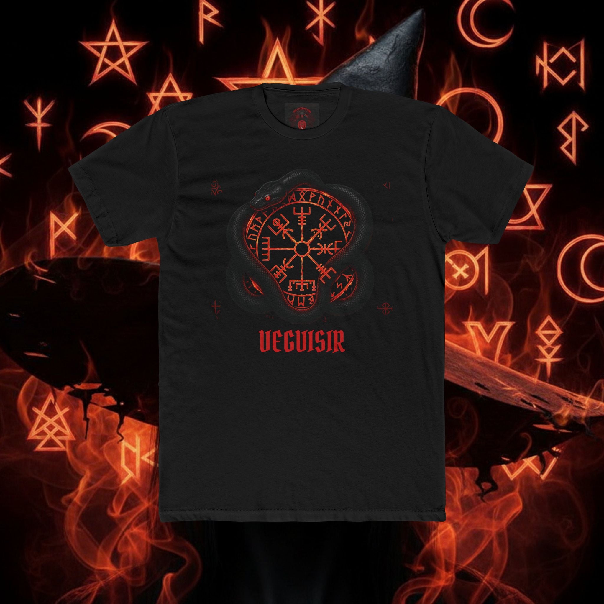 Viking Vegvisir Rune T‑Shirt — Norse Compass Pagan Symbol Tee style 71 By THE WICCANS.COM